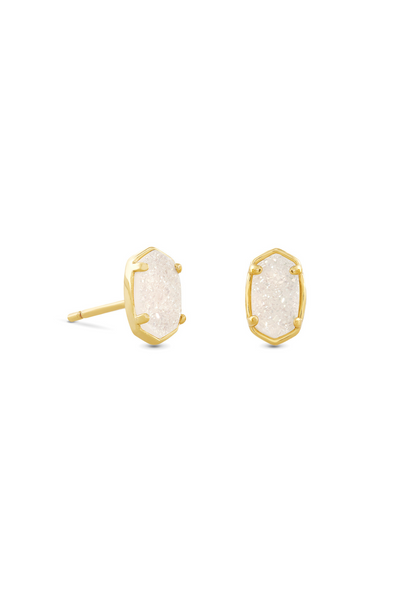 KENDRA SCOTT Emilie Gold Stud Earrings Gold Iridescent Drusy