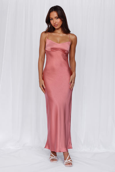 The Samara Satin Maxi Dress Rose