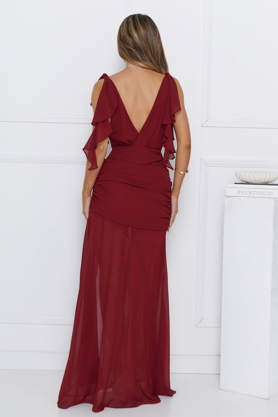 Luxe Influence Maxi Dress Burgundy