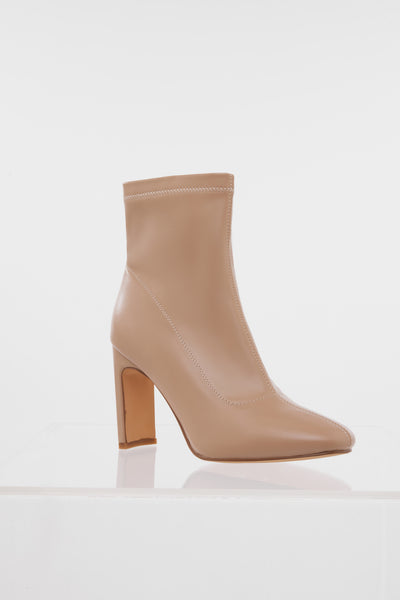 Winter Spotlight Sock Ankle Boots Nude PU