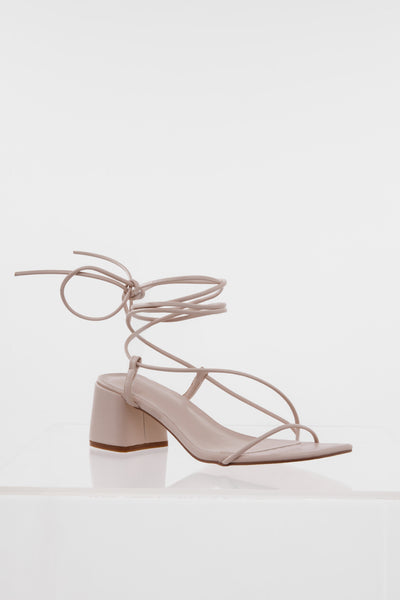 HELLO MOLLY Bottomless Brunch Heels Nude Nubuck