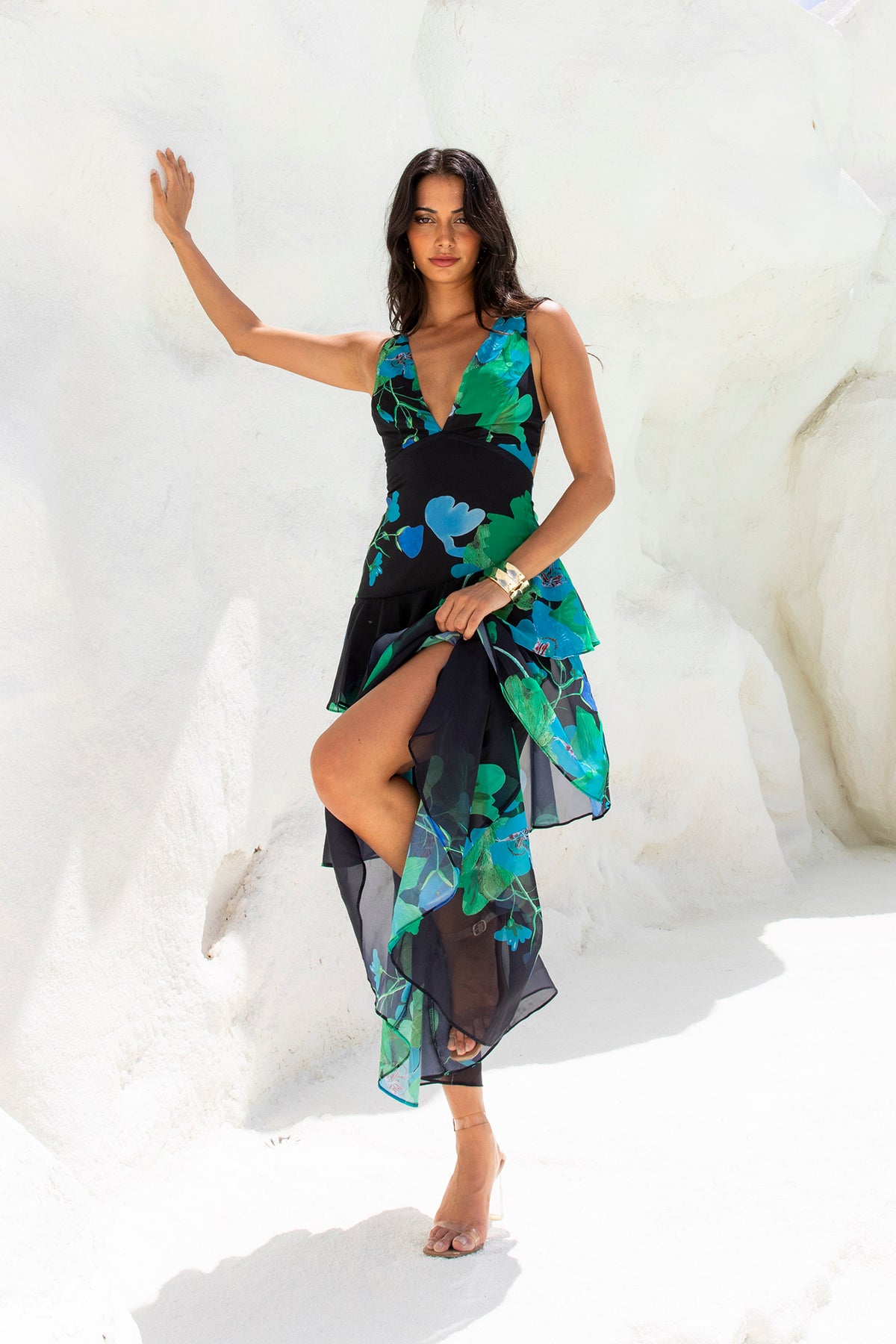 Rosewater Reverie Maxi Dress Black