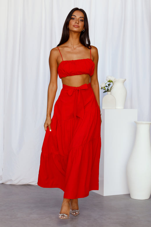 Our World Maxi Skirt Red