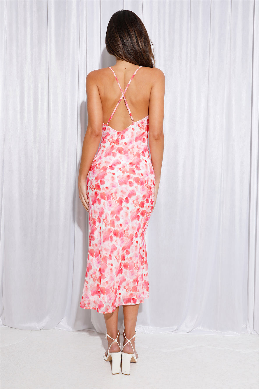 Taking A Stand Midi Dress Pink