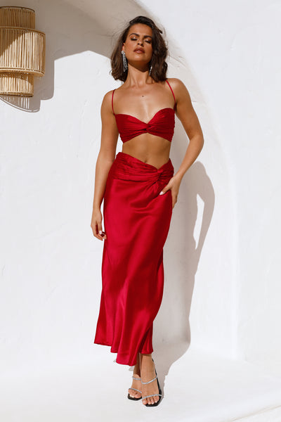 Keep Living Large Maxi Skirt Red