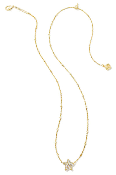 Jae Star Pave Short Pendant Necklace Gold White Crystal