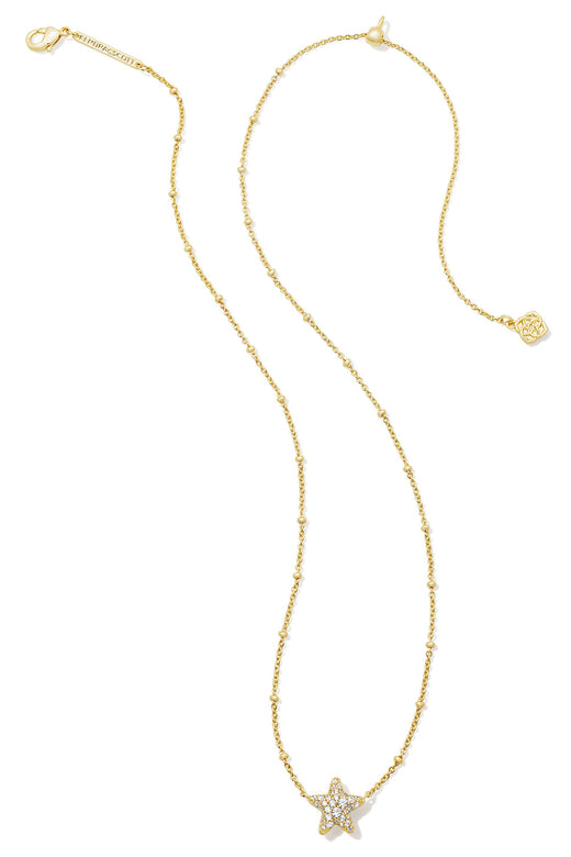 Jae Star Pave Short Pendant Necklace Gold White Crystal
