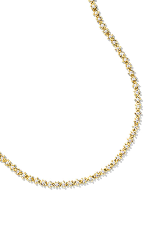 Nydia Strand Necklace Gold White Crystal
