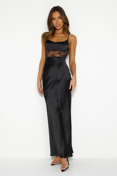 Create with Confidence Satin Maxi Dress Black