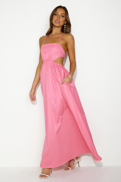 HELLO MOLLY Should We Go Maxi Dress Pink