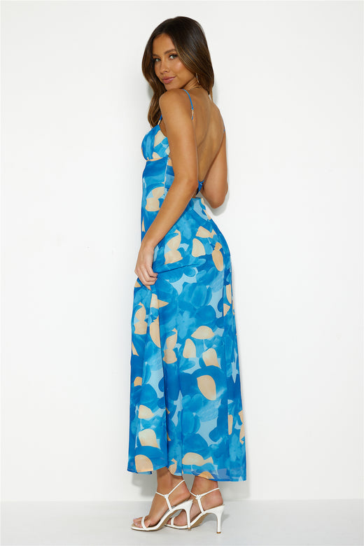 Nimble Fortune Midi Dress Blue