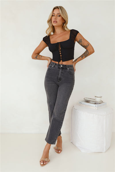 Venice Straight Bobbi Jeans Washed Black