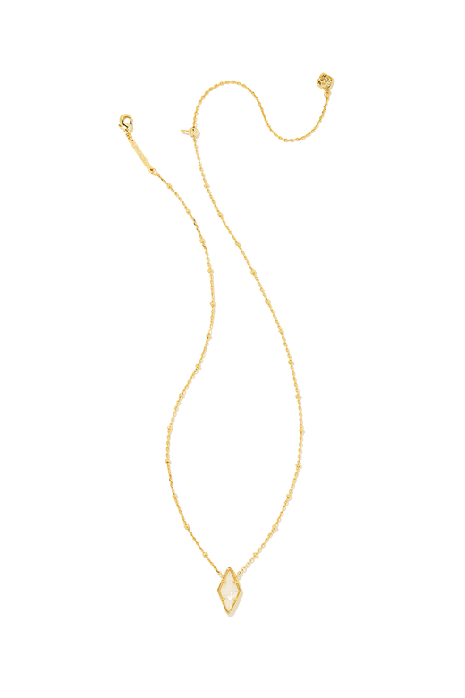 KENDRA SCOTT Kinsley Short Pendant Necklace Gold Ivory Mother Of Pearl