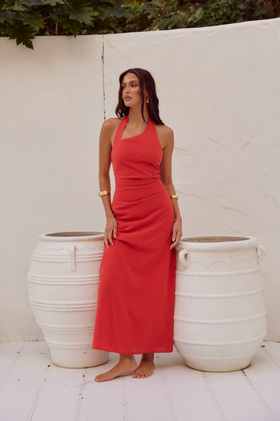 SEVEN WONDERS Saphira Long Midi Dress Red