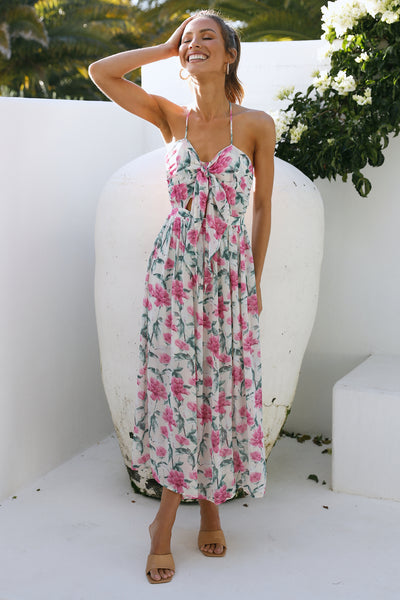 Feel The Tune Maxi Dress Beige