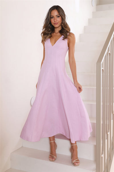 Dusk Soiree Midi Dress Lilac