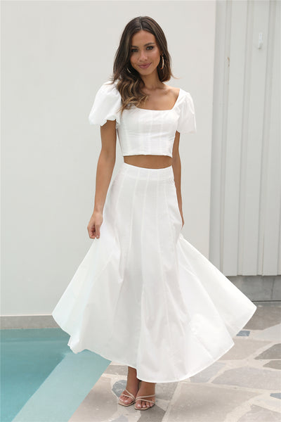 Orchard Field Maxi Skirt White