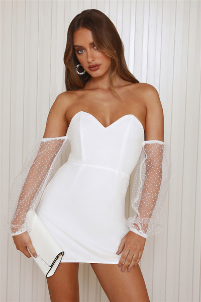 Lover Celebrations Mesh Mini Dress White