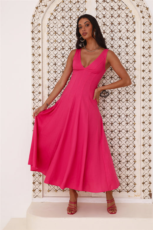 Dusk Soiree Midi Dress Pink