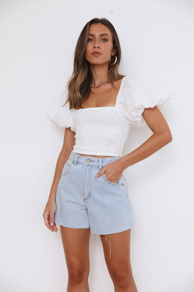 Pretty Party Crop Top White