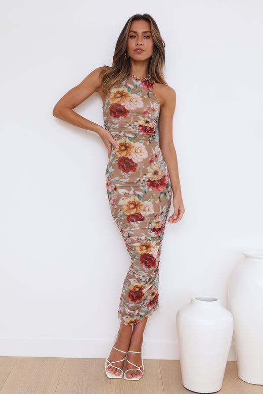 SNDYS Palamas Mesh Midi Dress Floral