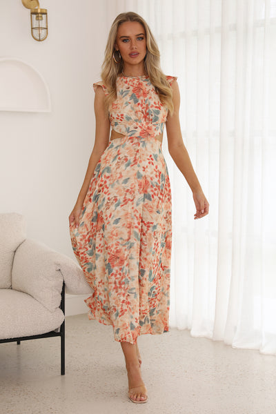 Dancing Girls Maxi Dress Orange