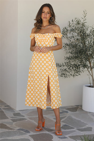 Embrace It All Midi Dress Yellow