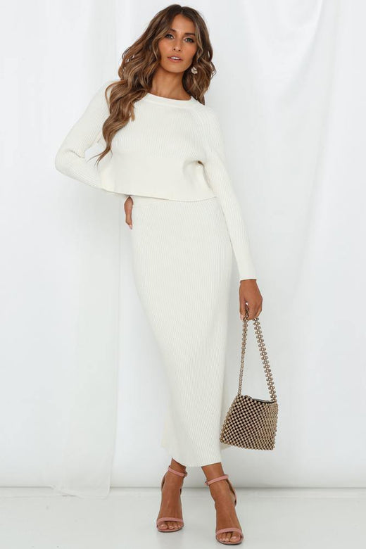 Anique Midi Skirt Ivory | Hello Molly USA