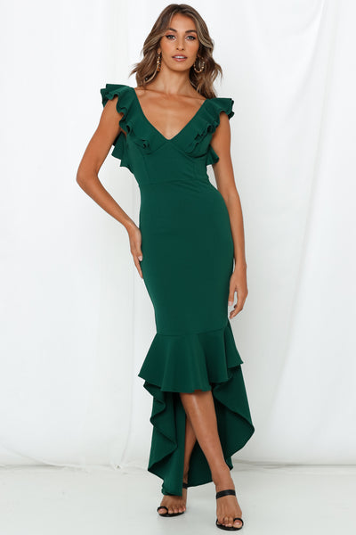 The Hills Maxi Dress Forest Green