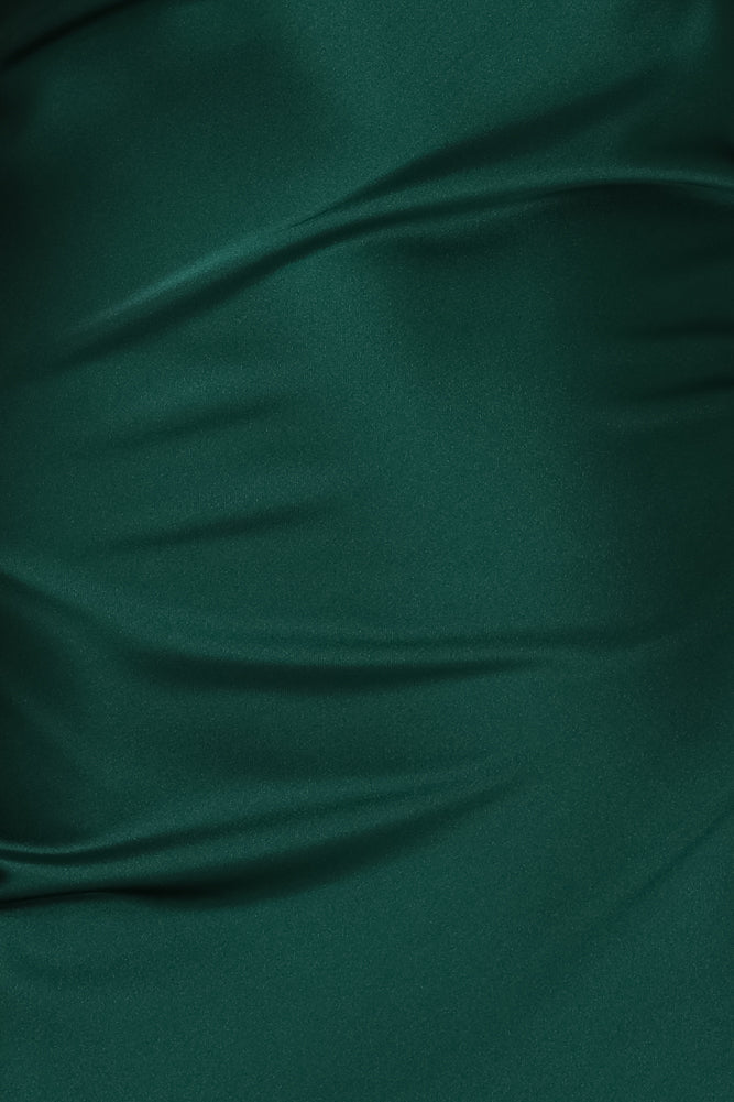 Feel Like Laughing Satin Midi Dress Emerald
