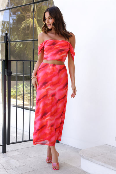 Made To Pair Mesh Maxi Skirt Pink