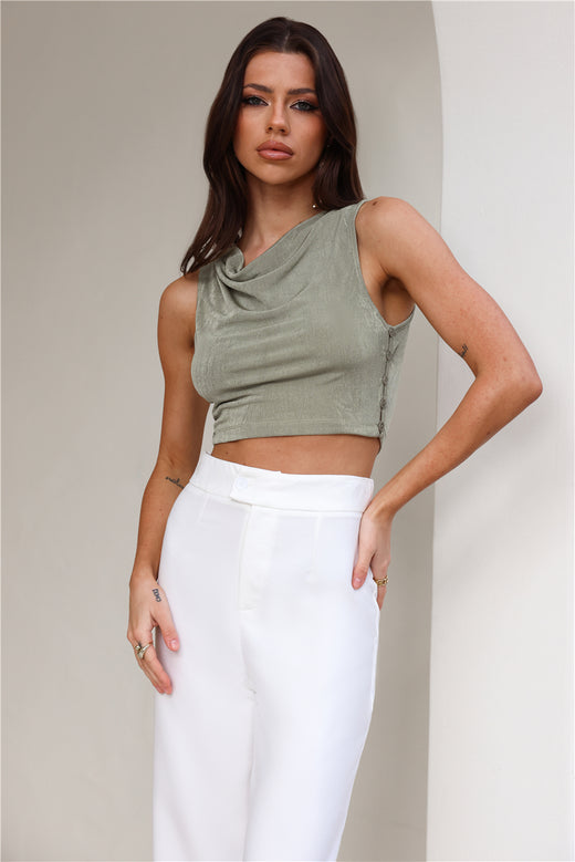 Slinky Feel Crop Top Green