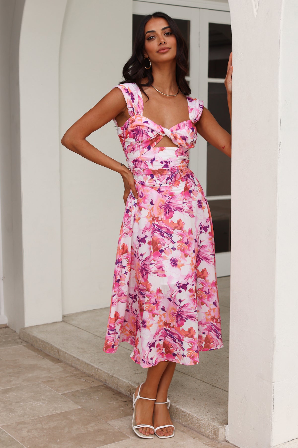 Splendid Splendor Midi Dress Pink