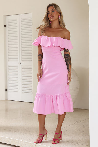 Bliss Abundance Midi Dress Pink