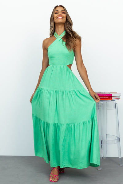 Landscape View Maxi Dress Green