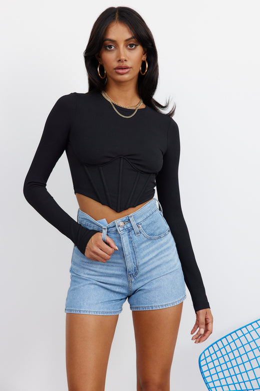 Hottie Moment Crop Black