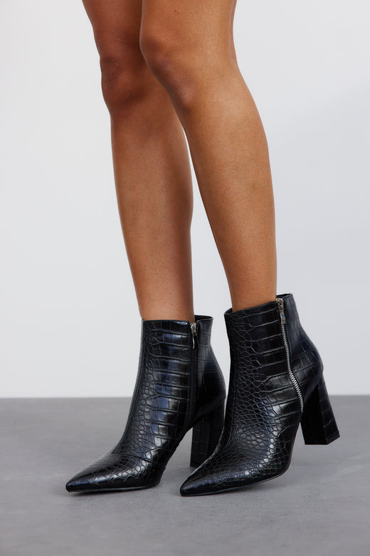 BILLINI Kaylie Ankle Boots Black Croc