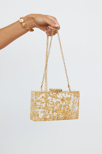 BILLINI Bowie Clear Clutch Bag Gold