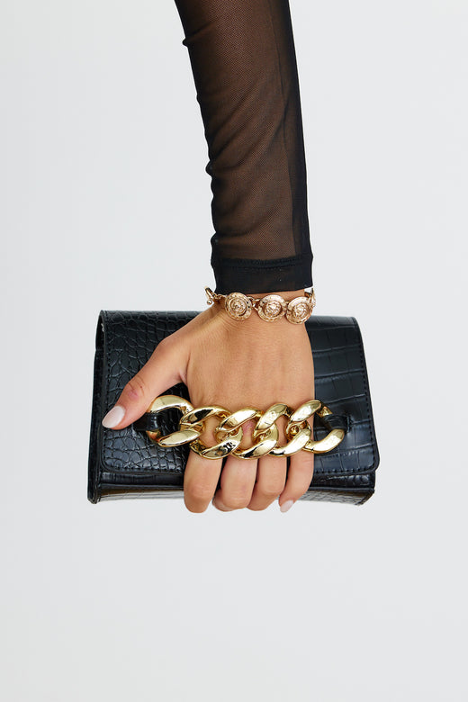 BILLINI Annabelle Crossbody Bag Black Croc