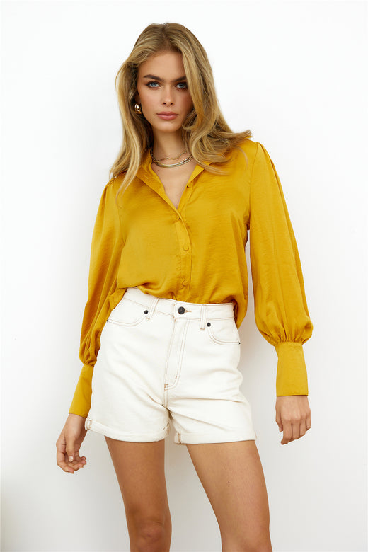 Miami Girl Shirt Mustard