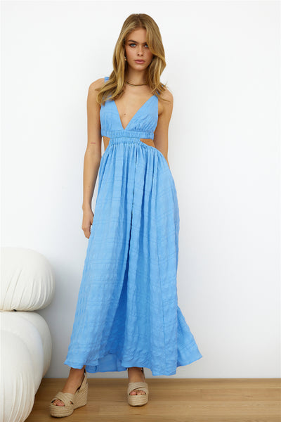 Wholesome Life Midi Dress Blue