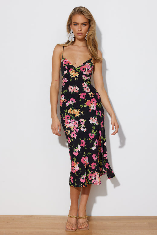 Sunlight Loving Maxi Dress Black Pink