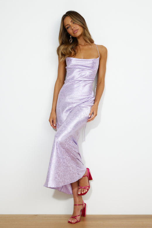 Girls In Pattern Maxi Dress Lilac