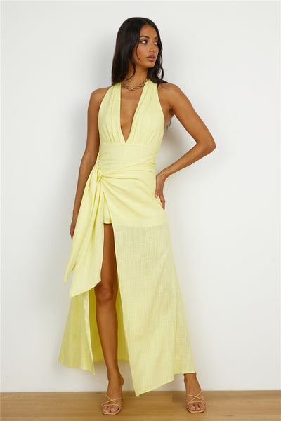 Floating Around Romper Yellow