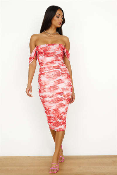 Club Fit Midi Dress Red