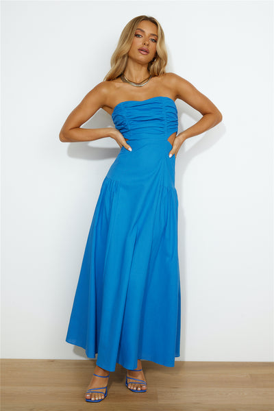 Garden Dance Maxi Dress Blue