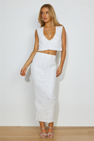 SEVEN WONDERS Esther Midi Skirt White