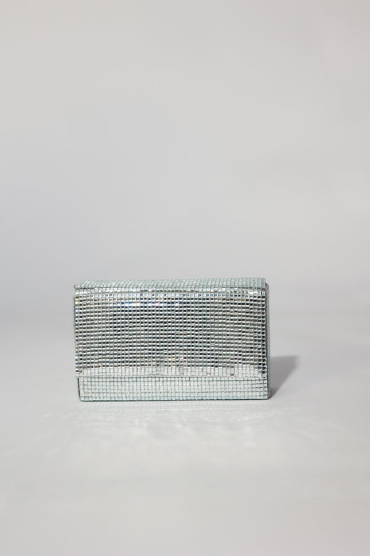 BILLINI Bella Clutch Bag Silver Diamante