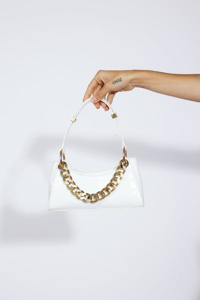 BILLINI Violett Shoulder Bag White Croc