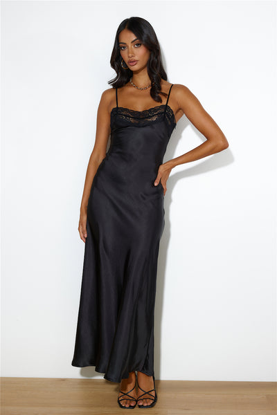 Dreams Of Silk Maxi Dress Black